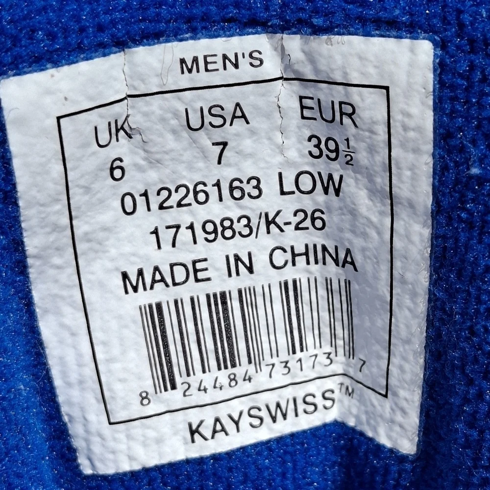 K-Swiss size measurement